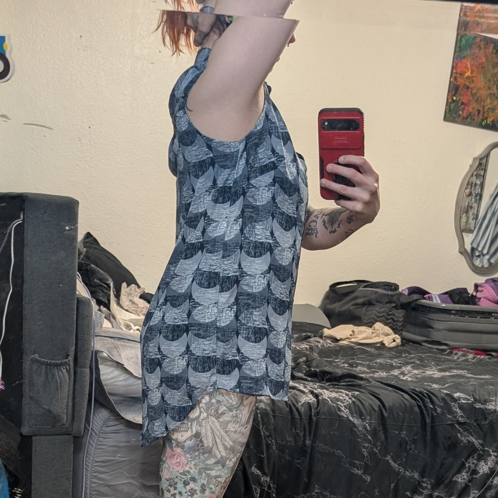 Blue Patterned Button Down Shirt - Picture 5 of 5